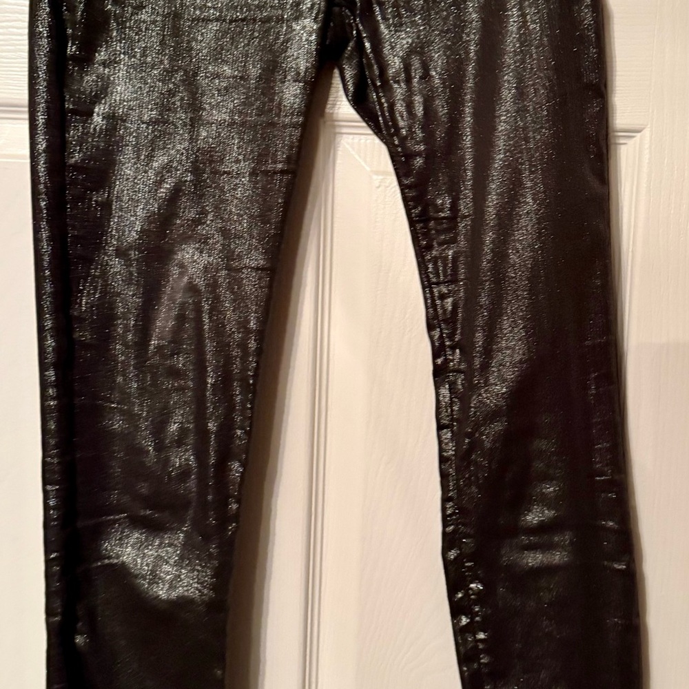 bebe Shimmering Black Skinny Jeans